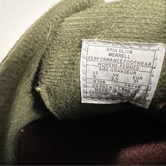Merrell Bria Olive Green Suede Leather Bungee Lace Slip on Shoes - Picture 6 of 7